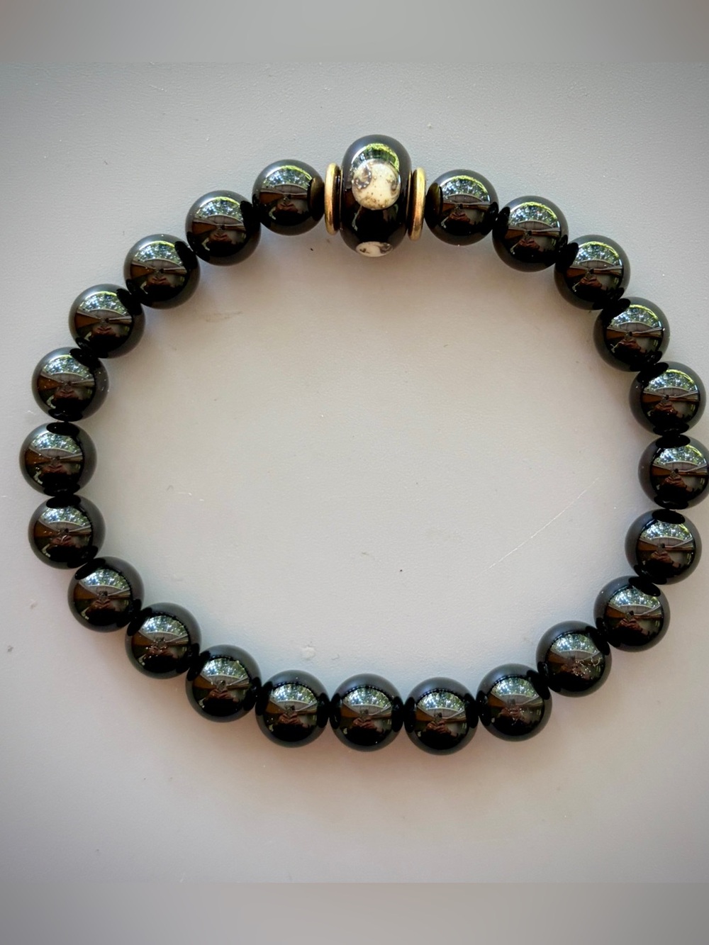 Black Obsidian Handcrafted Bead Bracelet